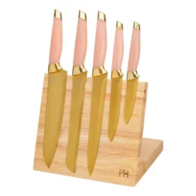 741393002935 PARIS HILTON Knife Block Set Magnetic Wooden