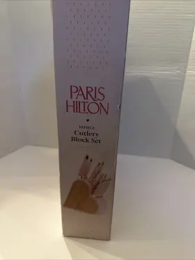 741393005882 PARIS HILTON Steel Knife Heart Block Set Pink #2