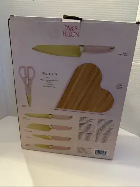 741393005882 PARIS HILTON Steel Knife Heart Block Set Pink #3