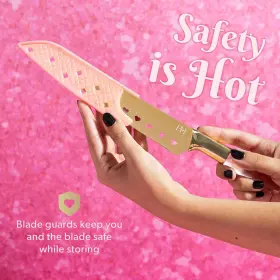 741393090628 PARIS HILTON Steel Knife Set Jewel Handles #2