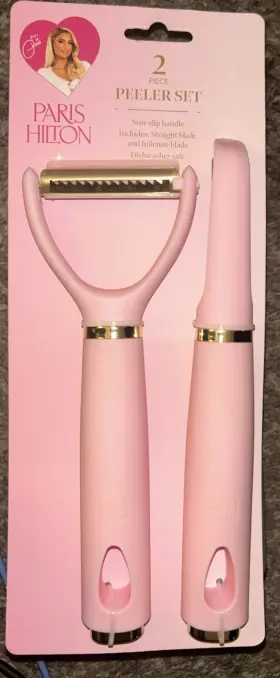 741393098129 PARIS HILTON Designer Peeler Set Straight Blades