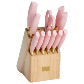 741393098402 PARIS HILTON Knife Set Block High Carbon Steel