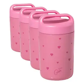B0F9KL2R4J PARIS HILTON Pink Heart Steel Double Wall Food Jar