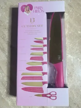 PH13TD-AS PARIS HILTON Cutlery Set Pink Steel Kitchen Knives