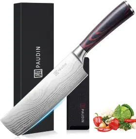175MM PAUDIN Nakiri Knife Razor Sharp Meat Cleaver Vegetable