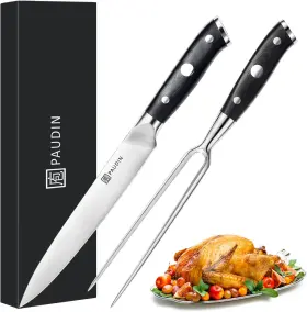 711181962024 PAUDIN Carving Knife Set Steel Turkey Fork