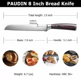 715002307384 PAUDIN Bread Knife Ultra Sharp Wave Edge Forged #2