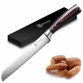 715002307384 PAUDIN Bread Knife Ultra Sharp Wave Edge Forged