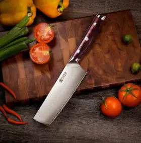 736139392319 PAUDIN Damascus Nakiri Knife High Car #3