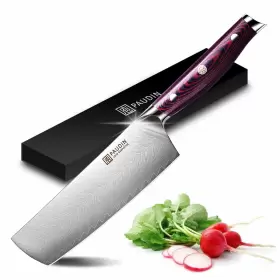 736139392319 PAUDIN Damascus Nakiri Knife High Car