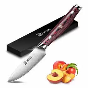 736139392357 PAUDIN Paring Knife Damascus Steel Blade Tang