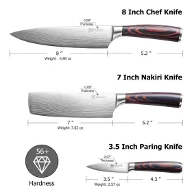 736139392500 PAUDIN Kitchen Knife Set High Carbon Steel Chef #2