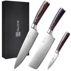 736139392500 PAUDIN Kitchen Knife Set High Carbon Steel Chef