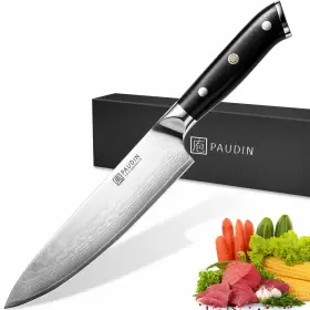 798542032657 PAUDIN Damascus Chef Knife Kitchen Sta