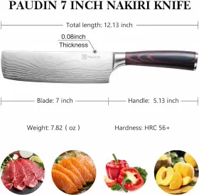 N6-CHINESE PAUDIN Razor Sharp Meat Cleaver Vegetable Kitchen #2