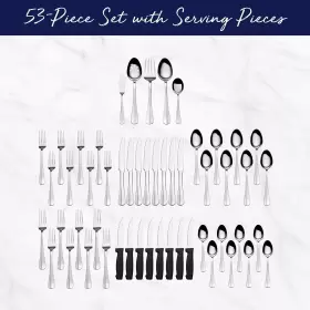 028225299535 PFALTZGRAFF Simplicity Steel Flatware Set #2