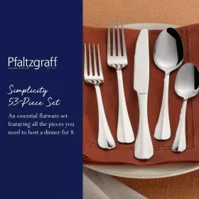 028225299535 PFALTZGRAFF Simplicity Steel Flatware Set #3