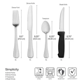 028225373198 PFALTZGRAFF Simplicity Steel Flatware Set #2