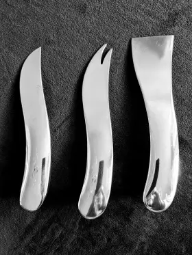 189001 PHILIPPI Set Wave Cheese Knives Steel Charcuterie