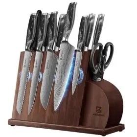 972822274317 PIKLOHAS Knife Set Kitchen Magnetic Block Razor