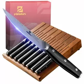 972822275154 PIKLOHAS Steak Knives Set Drawer Organizer