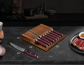 972822275512 PIKLOHAS Steak Knives Set Drawer Organizer #3