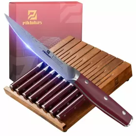 972822275512 PIKLOHAS Steak Knives Set Drawer Organizer