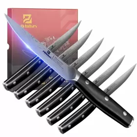 972822276168 PIKLOHAS Steak Knives Set Serrated Dinner Knife