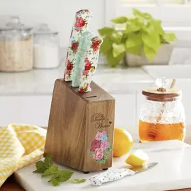 Sweet-rose PIONEER WOMAN Cutlery Set Wood Block