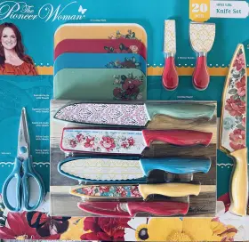 085081516831 PIONEER WOMAN Cutlery Knife Set Cutting Boards