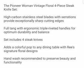 085081517432 PIONEER WOMAN Steak Knife Set #3