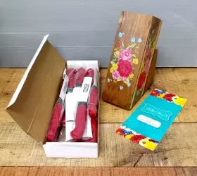 741393588156 PIONEER WOMAN Sweet Steel Knife Block Set