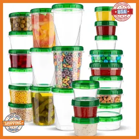 B0D12YLY4L PLASTICPRO Twist Top Food Storage Containers