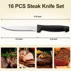711181662634 PLEAFIND Steak Knives Serrated Steel Kn #2