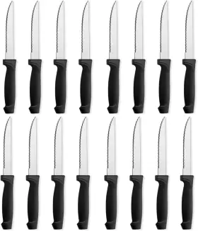 711181662634 PLEAFIND Steak Knives Serrated Steel Kn