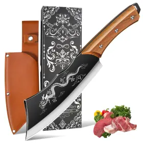 TZK675 PLYS Dragon Cleaver Knife Bone Chopper Box Sheat