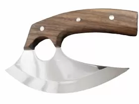 425749995968 POSHLAND Handmade Steel Ulu Kitchen Knife Wood