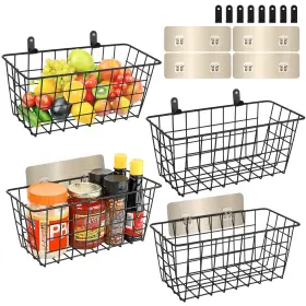 B0DC4BFRKD PTINYIV Wall Wire Storage Baskets Cabinet Kitchen