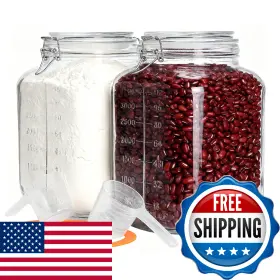 B0FPX3TPD2 PUSCRIENO Pack Gallon Square Mouth Airtight Glass