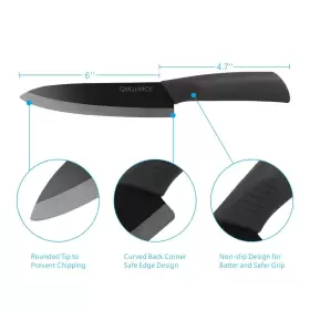712367659714 QUELLANCE Ceramic Chef Knife Ultra Sharp Kitchen #3