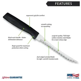 082449003729 RADA Cutlery Anthem Tomato Slicing Knife Steel #2