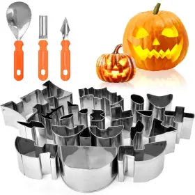 22420744 RANJANER Halloween Pumpkin Carving Steel Stencils