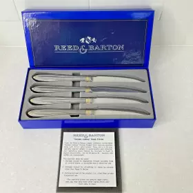 735092116857 REED BARTON Golden Jubilee Steak Knives Set