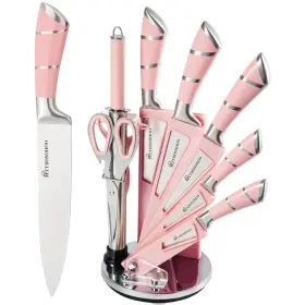 KBS001 RETROSOHOO Kitchen Knife Set Pink Sharp Stick Coated