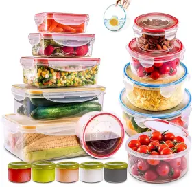 B08253P11X RFAQK Food Storage Containers Airtight Lids Meal
