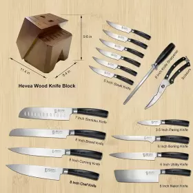 609516028975 RITSU Knife Set Kitchen Block Steel Wit #2