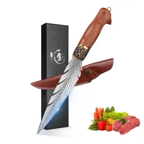 KNIFE12-FEATHER ROCOCO Viking Knife Forged Fire Boning Fancy