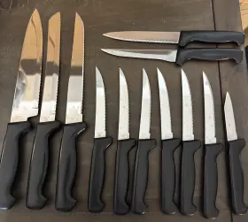 134-489 ROGERS Steak Knife Set Steel Bakelite