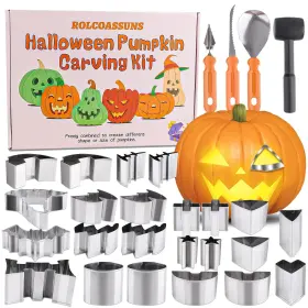 WSJNGDKTZ-27 ROLCOASSUNS Halloween Pumpkin Carving Tools Set