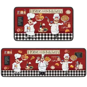 A070942 ROMART Rmsus Chef Kitchen Rugs Set Italian Pizza Runn